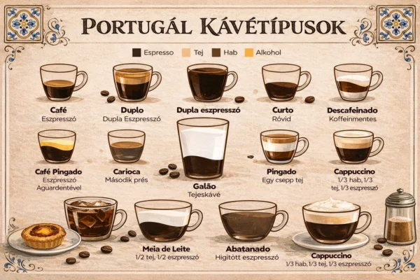 kávé típusok Portugáliában
